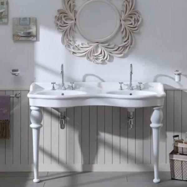 Lavabo Louxor Blanc Sarreguemines 2 cuves + 2 colonnettes-SF0400101001